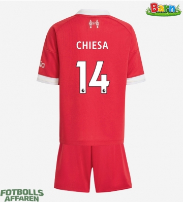 Liverpool Federico Chiesa #14 Hemmaställ Barn 2025-26 Kortärmad (+ Korta byxor)